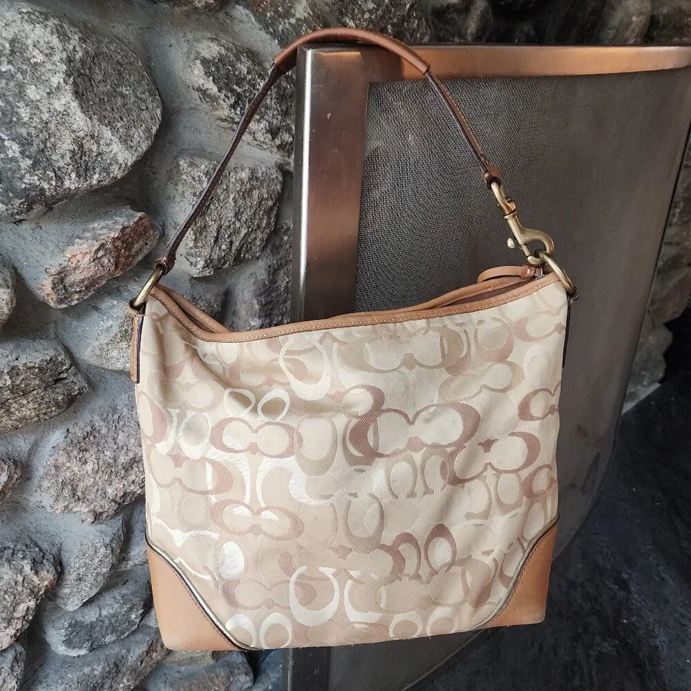 COACH Vintage D1093-F15667 Chelsea Optic C Tan/Brown Hobo Bag